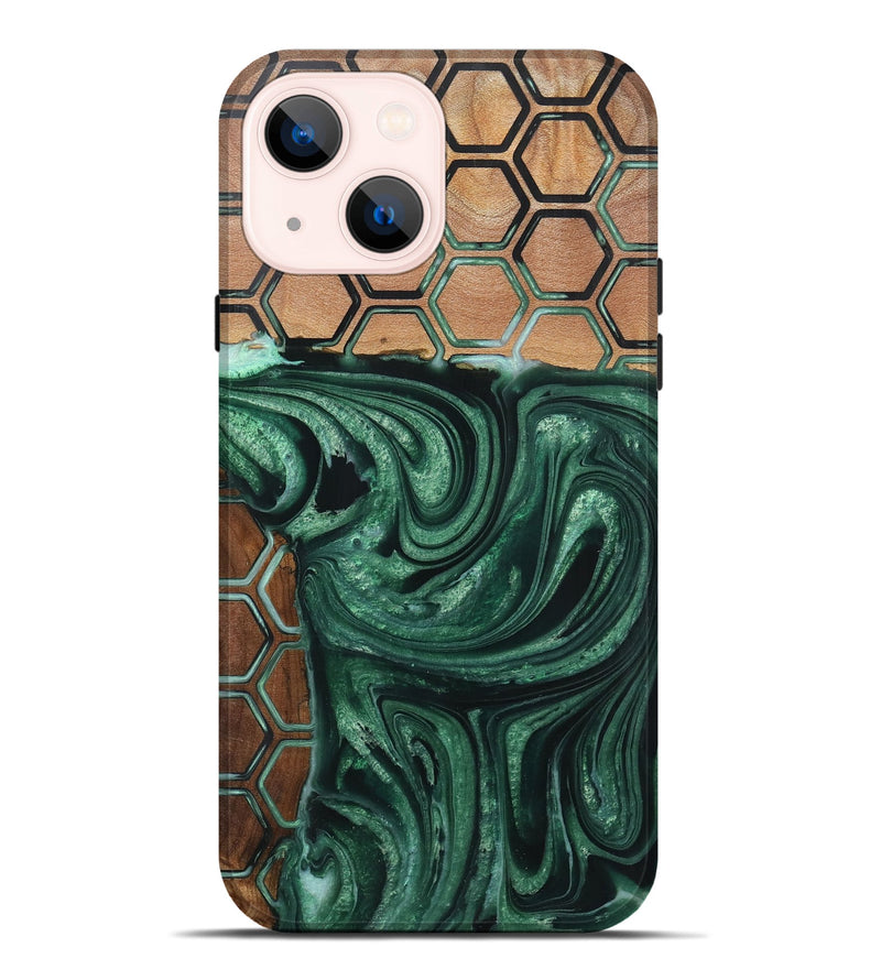 iPhone 14 Plus Wood+Resin Live Edge Phone Case - Sharon (Pattern, 721319)