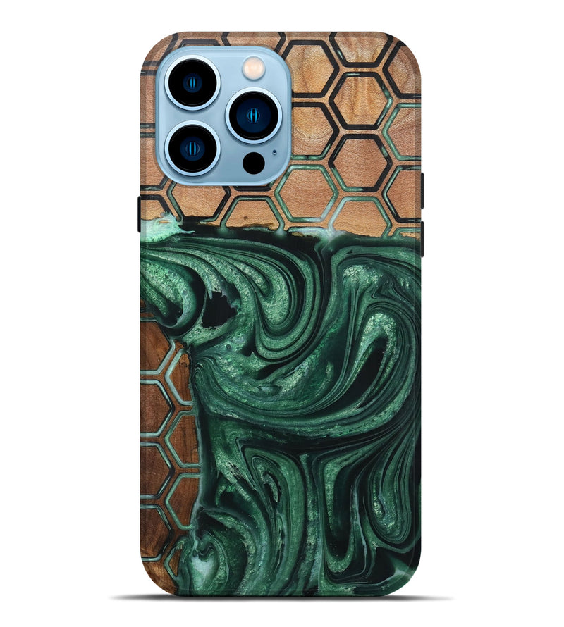 iPhone 14 Pro Max Wood+Resin Live Edge Phone Case - Sharon (Pattern, 721319)