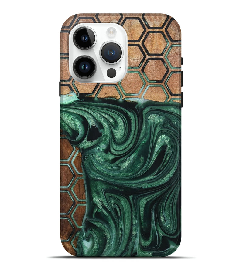 iPhone 15 Pro Max Wood+Resin Live Edge Phone Case - Sharon (Pattern, 721319)