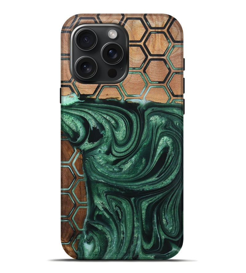 iPhone 16 Pro Max Wood+Resin Live Edge Phone Case - Sharon (Pattern, 721319)