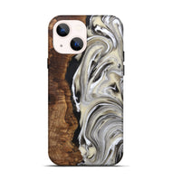 iPhone 14 Wood+Resin Live Edge Phone Case - Ray (Black & White, 721330)