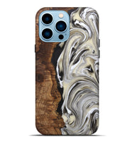 iPhone 14 Pro Max Wood+Resin Live Edge Phone Case - Ray (Black & White, 721330)