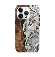 iPhone 15 Pro Wood+Resin Live Edge Phone Case - Ray (Black & White, 721330)