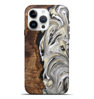 iPhone 15 Pro Max Wood+Resin Live Edge Phone Case - Ray (Black & White, 721330)