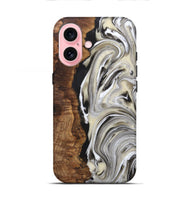 iPhone 16 Wood+Resin Live Edge Phone Case - Ray (Black & White, 721330)