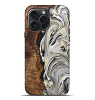 iPhone 16 Pro Max Wood+Resin Live Edge Phone Case - Ray (Black & White, 721330)