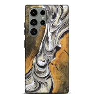 Galaxy S23 Ultra Wood+Resin Live Edge Phone Case - Roxanne (Black & White, 721331)