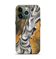 iPhone 13 Pro Wood+Resin Live Edge Phone Case - Roxanne (Black & White, 721331)