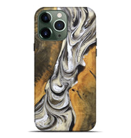 iPhone 13 Pro Max Wood+Resin Live Edge Phone Case - Roxanne (Black & White, 721331)