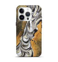 iPhone 15 Pro Wood+Resin Live Edge Phone Case - Roxanne (Black & White, 721331)