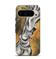 Pixel 9 Wood+Resin Live Edge Phone Case - Roxanne (Black & White, 721331)