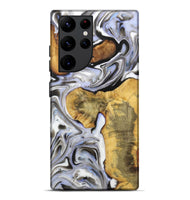 Galaxy S22 Ultra Wood+Resin Live Edge Phone Case - Nadine (Black & White, 721332)