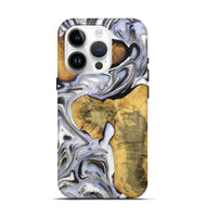 iPhone 15 Pro Wood+Resin Live Edge Phone Case - Nadine (Black & White, 721332)