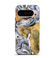 Pixel 9 Pro Wood+Resin Live Edge Phone Case - Nadine (Black & White, 721332)