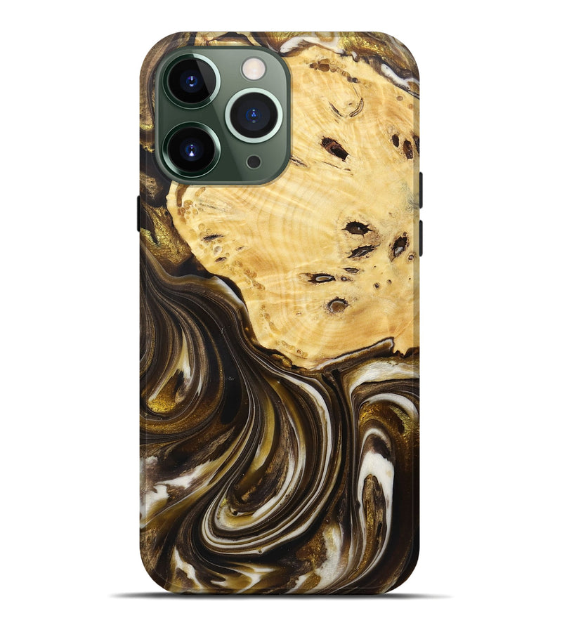 iPhone 13 Pro Max Wood+Resin Live Edge Phone Case - Anderson (Black & White, 721338)