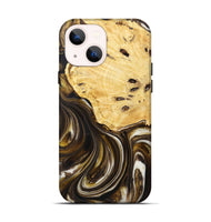 iPhone 14 Wood+Resin Live Edge Phone Case - Anderson (Black & White, 721338)