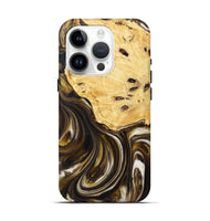 iPhone 15 Pro Wood+Resin Live Edge Phone Case - Anderson (Black & White, 721338)