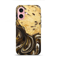 iPhone 16 Wood+Resin Live Edge Phone Case - Anderson (Black & White, 721338)