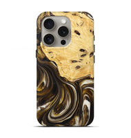 iPhone 16 Pro Wood+Resin Live Edge Phone Case - Anderson (Black & White, 721338)