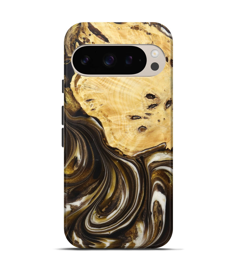 Pixel 9 Wood+Resin Live Edge Phone Case - Anderson (Black & White, 721338)