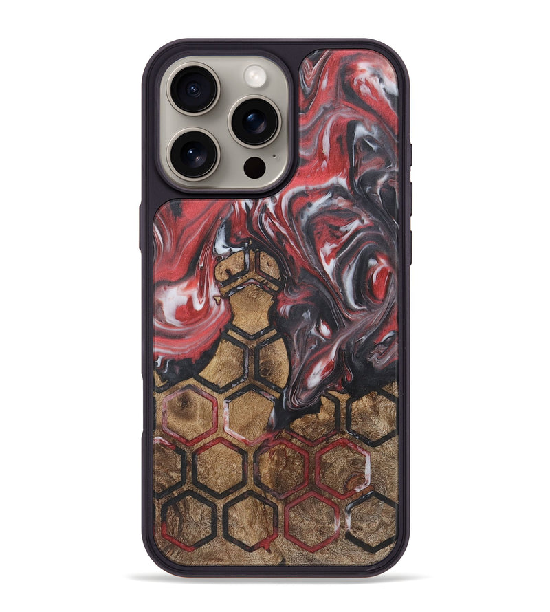 iPhone 16 Pro Max Wood+Resin Phone Case - Yvonne (Pattern, 721476)