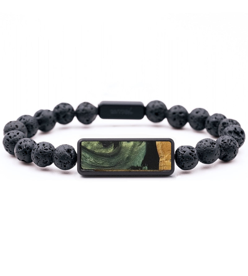 Lava Bead Wood+Resin Bracelet - Grant (Green, 721518)