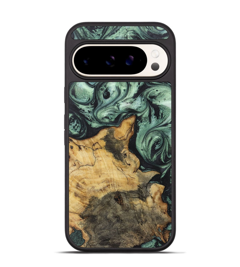 Pixel 9 Wood+Resin Phone Case - Delaney (Green, 721530)