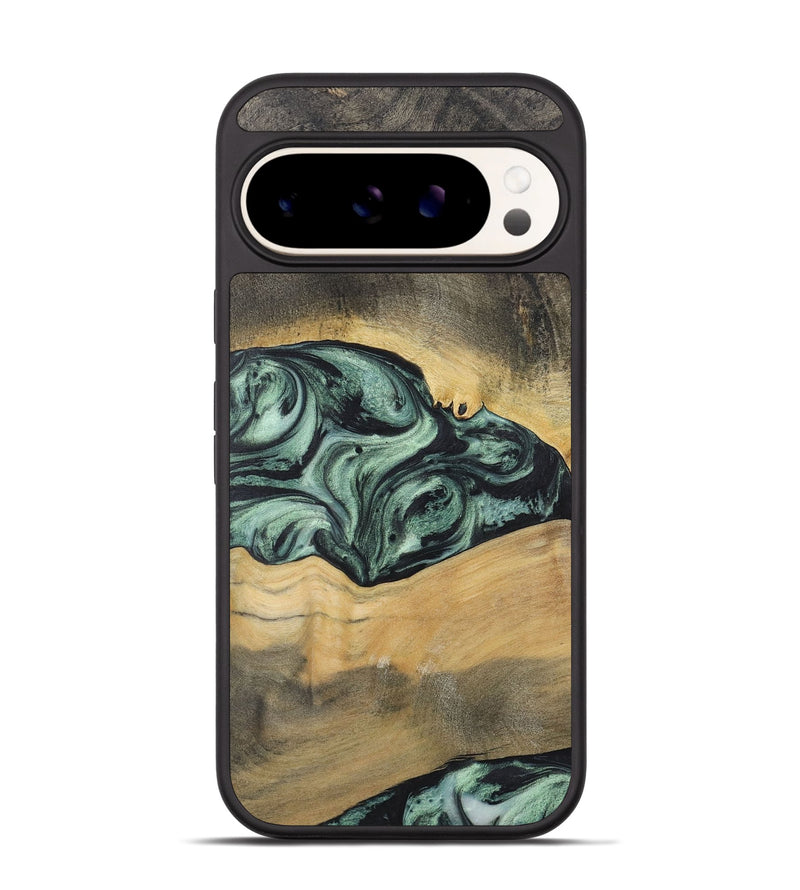 Pixel 9 Wood+Resin Phone Case - Alessandra (Green, 721531)