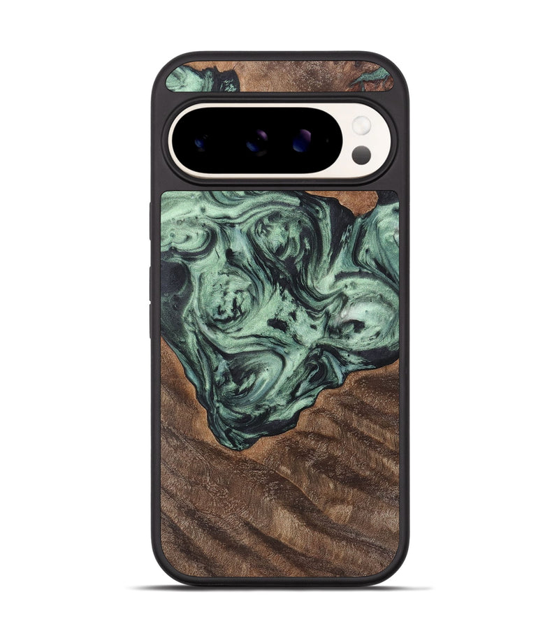 Pixel 9 Wood+Resin Phone Case - Ophelia (Green, 721532)