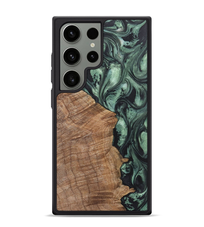 Galaxy S24 Ultra Wood+Resin Phone Case - Todd (Green, 721533)