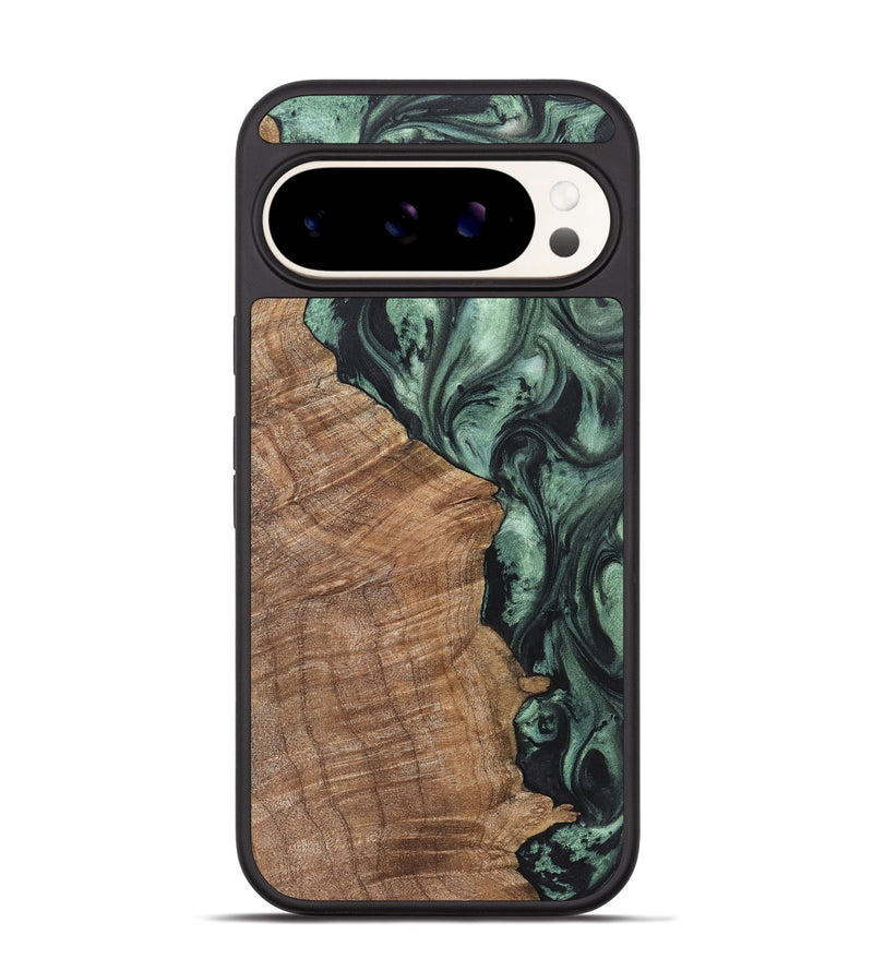 Pixel 9 Wood+Resin Phone Case - Todd (Green, 721533)