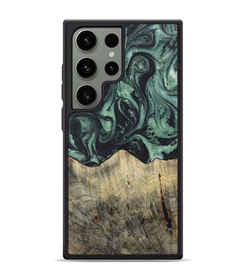 Galaxy S24 Ultra Wood+Resin Phone Case - Cheyanne (Green, 721534)