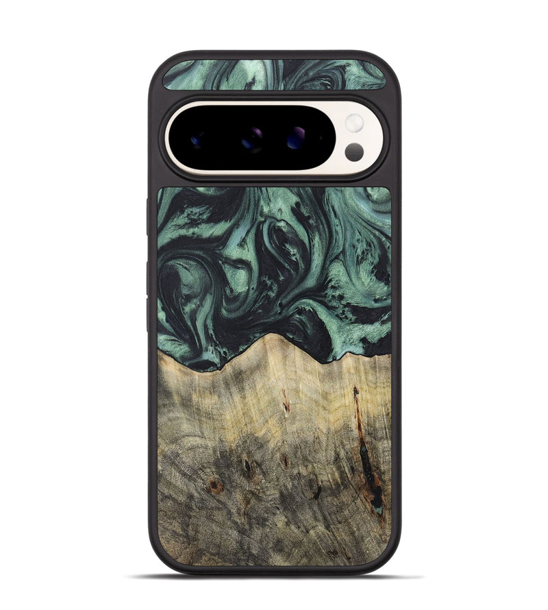 Pixel 9 Wood+Resin Phone Case - Cheyanne (Green, 721534)