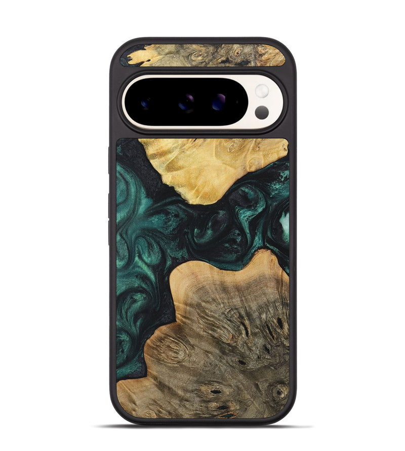 Pixel 9 Wood+Resin Phone Case - Jeff (Green, 721548)