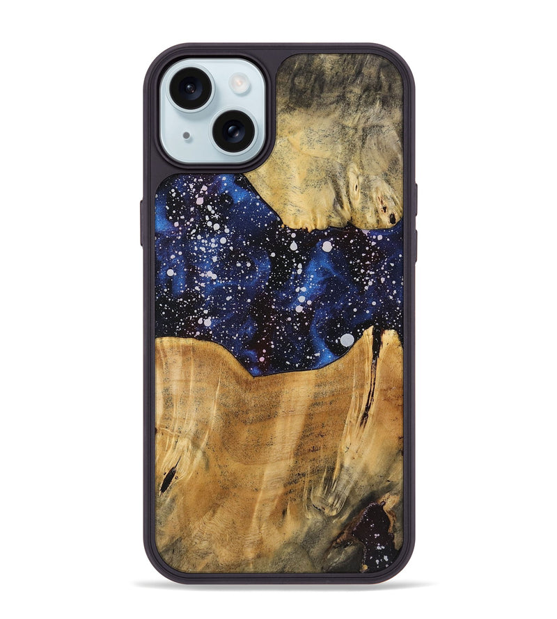 iPhone 15 Plus Wood+Resin Phone Case - Deborah (Green, 721550)