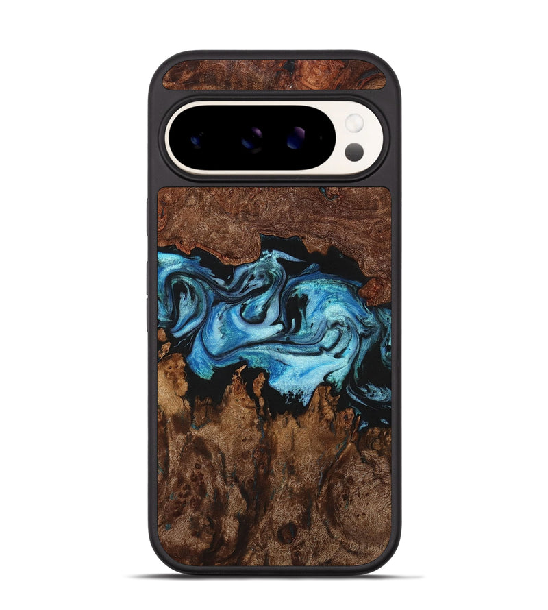 Pixel 9 Pro Wood+Resin Phone Case - Ibrahim (Blue, 721616)