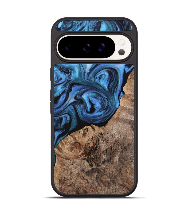 Pixel 9 Pro Wood+Resin Phone Case - Piper (Blue, 721617)