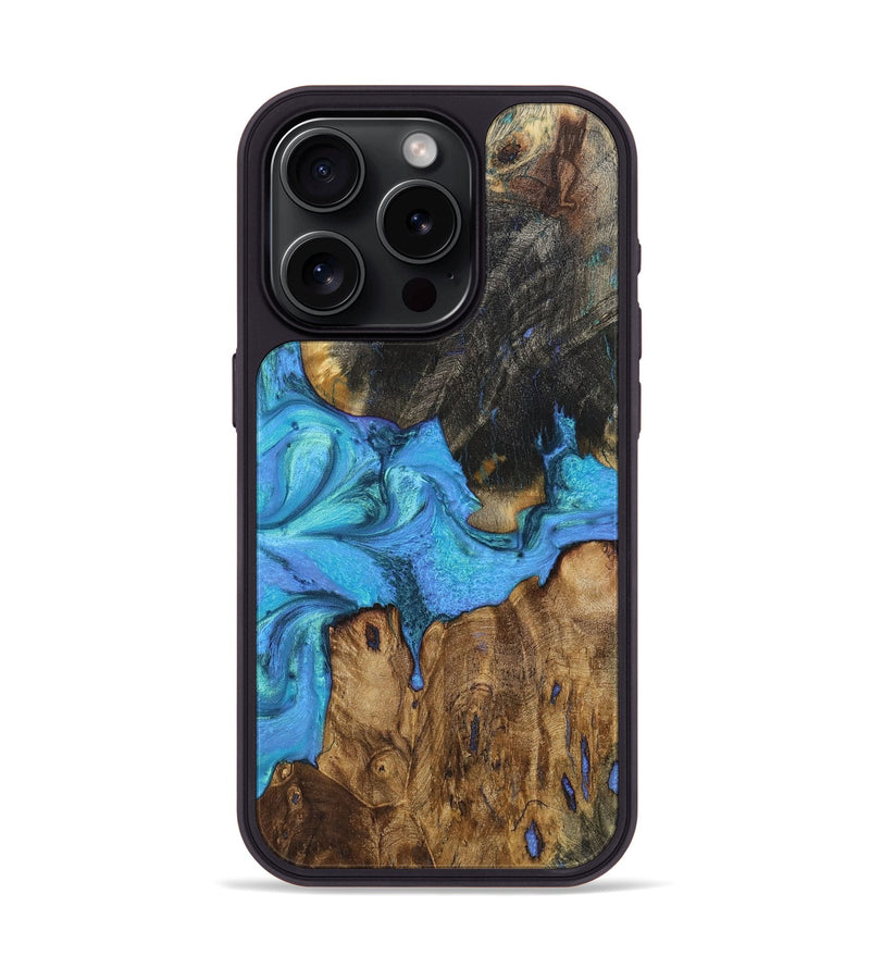 iPhone 15 Pro Wood+Resin Phone Case - Jayla (Blue, 721620)