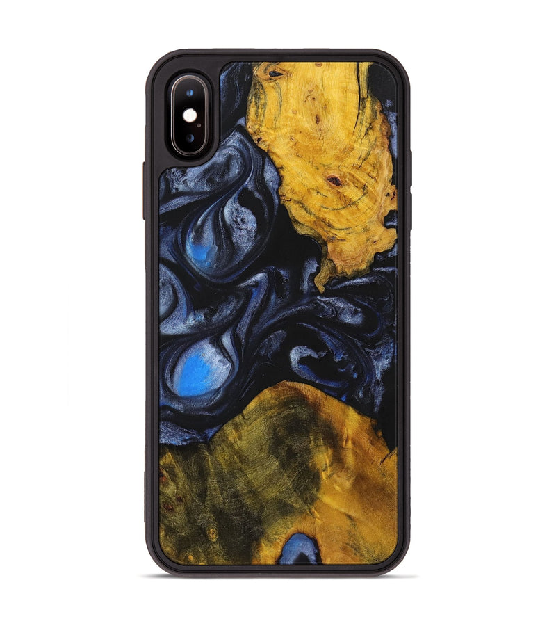 iPhone Xs Max Wood+Resin Phone Case - Darin (Blue, 721623)