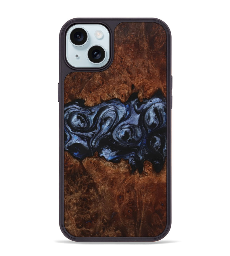 iPhone 15 Plus Wood+Resin Phone Case - Shaq (Blue, 721624)