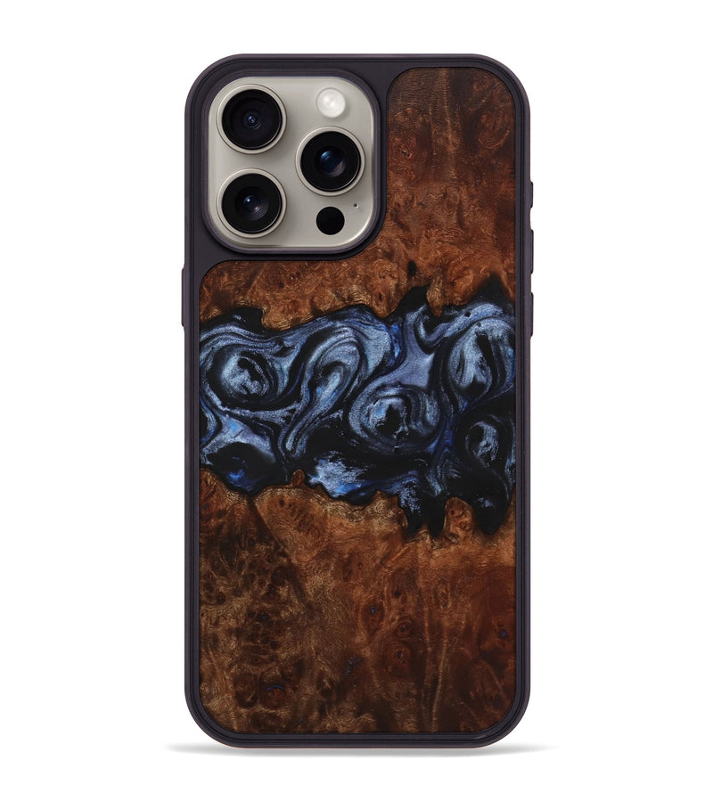 iPhone 15 Pro Max Wood+Resin Phone Case - Shaq (Blue, 721624)