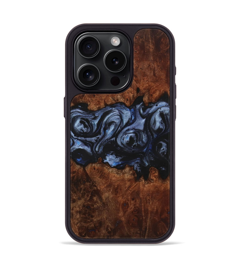 iPhone 15 Pro Wood+Resin Phone Case - Shaq (Blue, 721624)