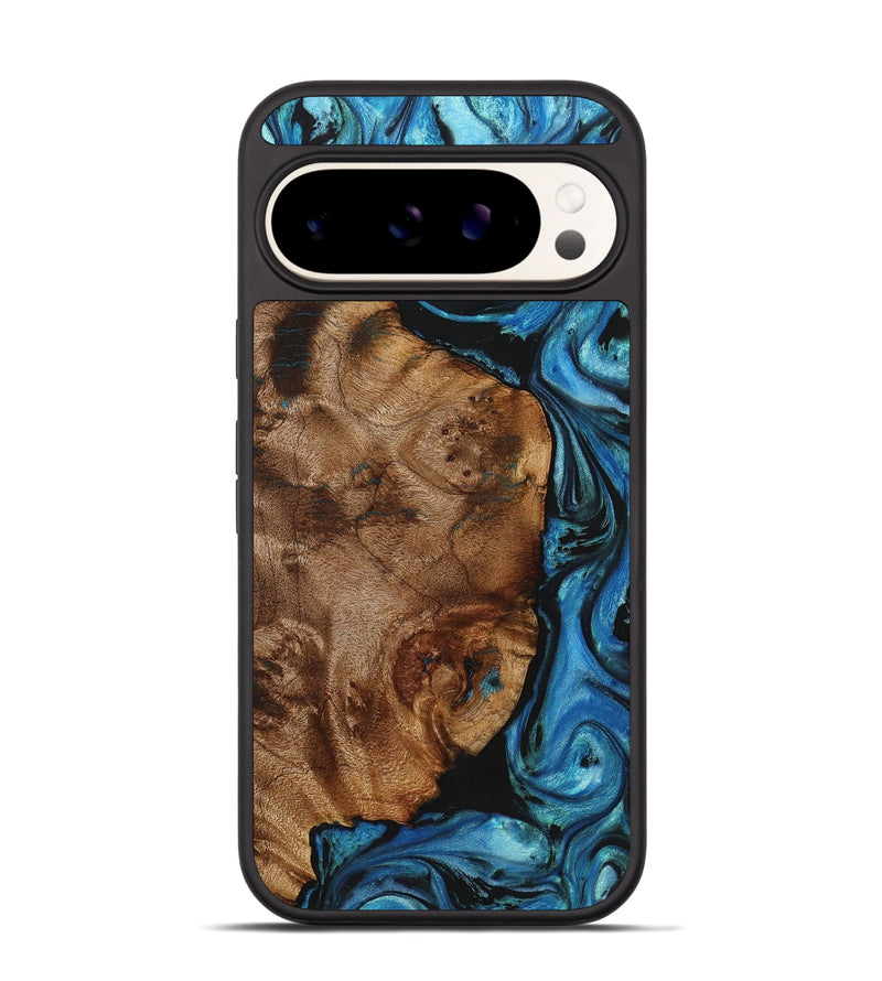 Pixel 9 Pro Wood+Resin Phone Case - Beatrice (Blue, 721635)