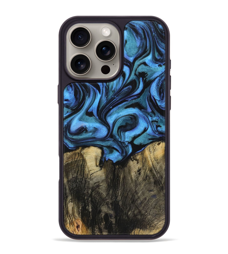 iPhone 16 Pro Max Wood+Resin Phone Case - Skye (Blue, 721636)