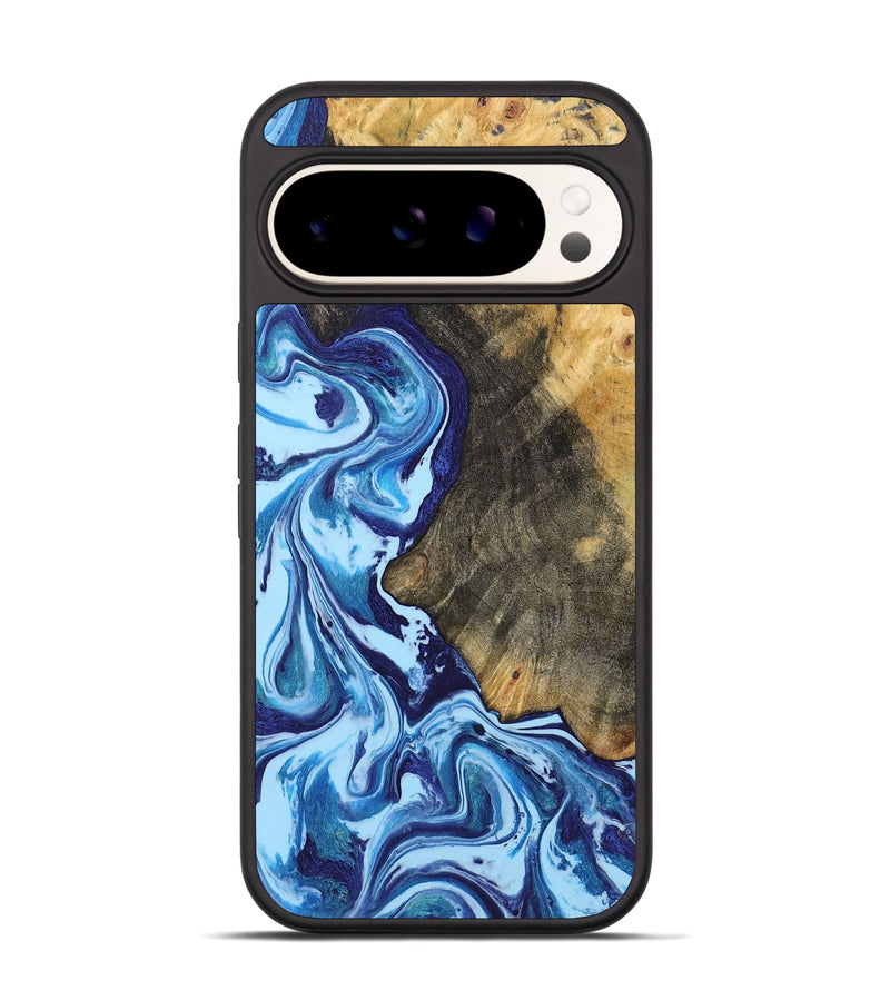 Pixel 9 Pro Wood+Resin Phone Case - Juanita (Blue, 721640)