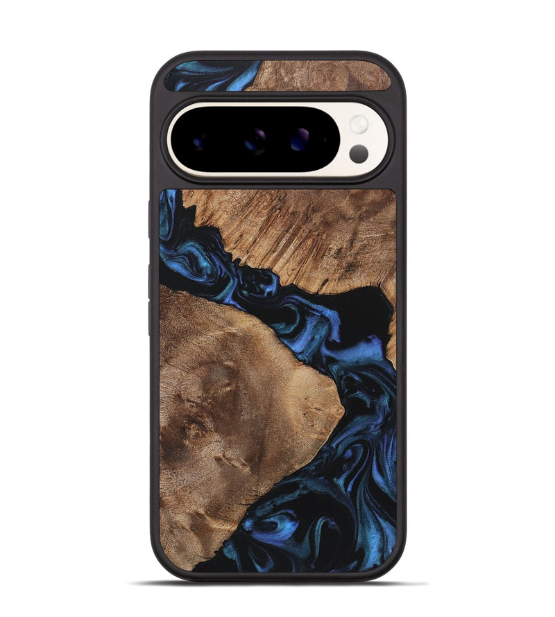 Pixel 9 Pro Wood+Resin Phone Case - Gertrude (Blue, 721645)