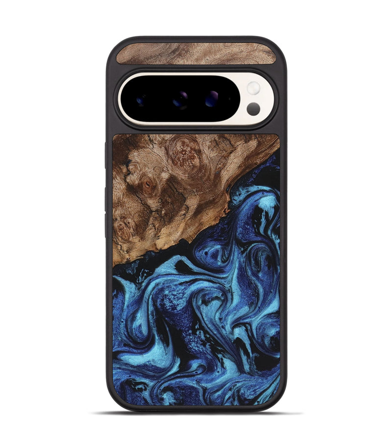 Pixel 9 Pro Wood+Resin Phone Case - Sheree (Blue, 721646)