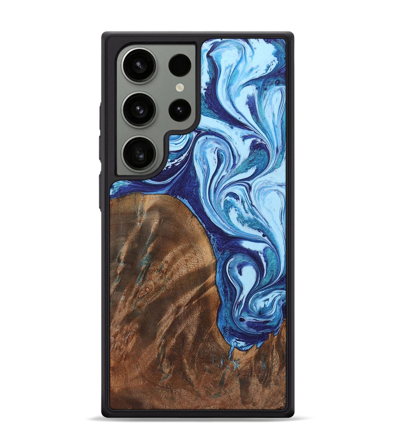 Galaxy S24 Ultra Wood+Resin Phone Case - Deandre (Blue, 721648)