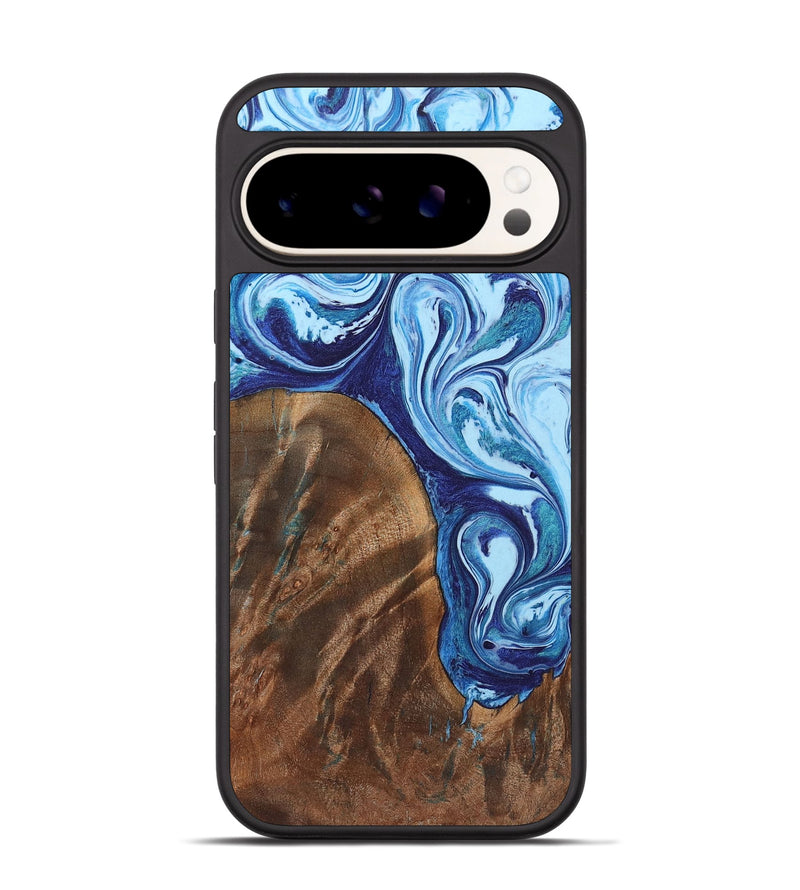 Pixel 9 Pro Wood+Resin Phone Case - Deandre (Blue, 721648)