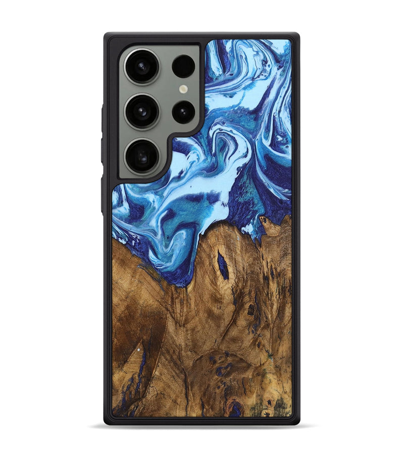 Galaxy S24 Ultra Wood+Resin Phone Case - Heath (Blue, 721649)